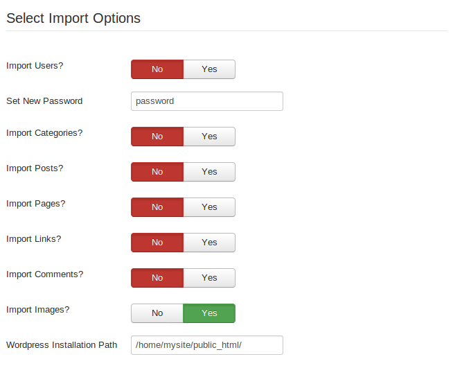 jconverter supports importing images from wordpress to joomla